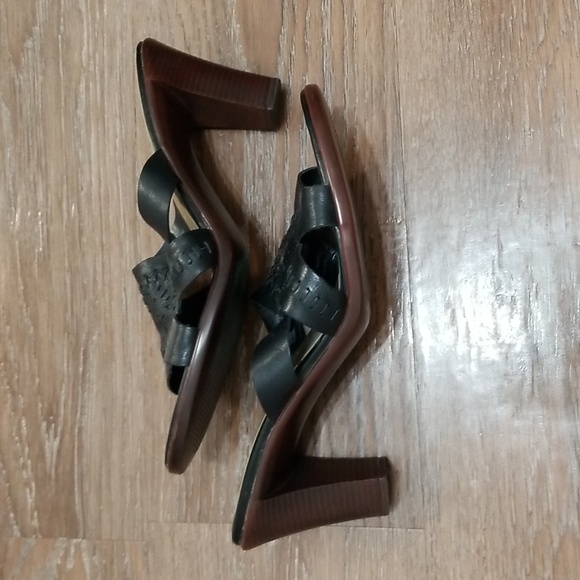 (10M) azaléia Leather Upper Heeled Sandals Coastal Vacation Resortwear Summer - Picture 3 of 10